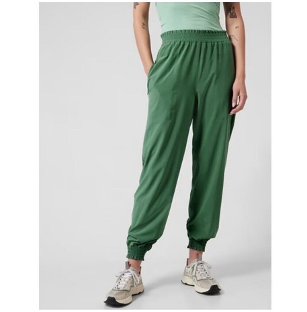 Athleta Pants Womens 16 Tall Green Savannah Jogger Athletic Sporty Travel Gym